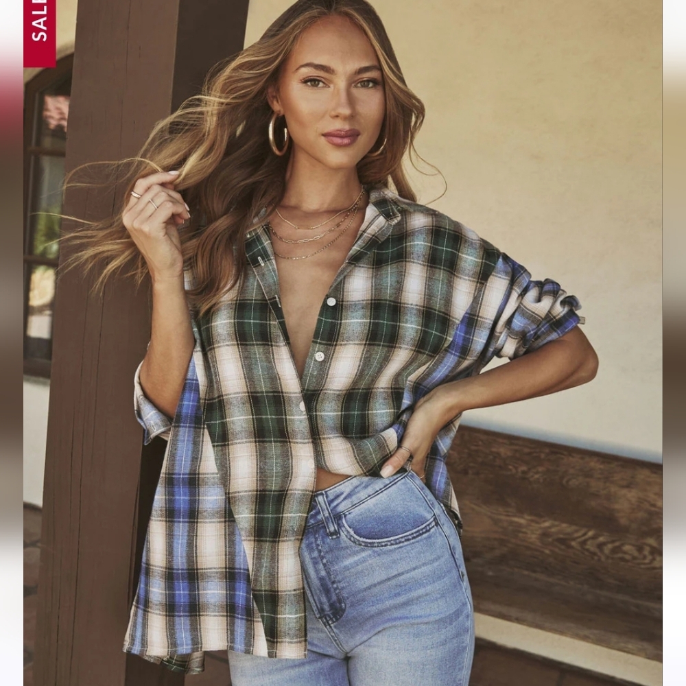 Vici Plaid Button Down